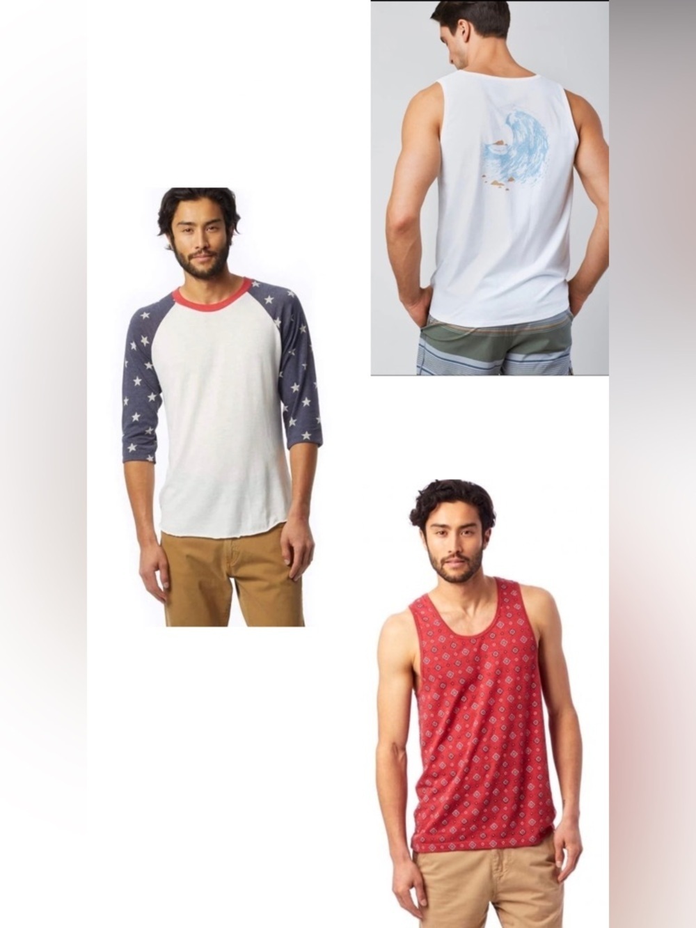 Men’s Bundle Alternative Apparel + United By Blue Summer Tank Tops patriotic XL